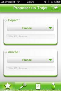 l'application iphone associ�e � easycovoiturage