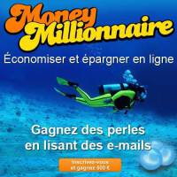 logo money millionnaire avec slogan économiser et épargner en ligne