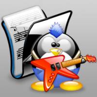 pingouin avec guitar électrique musique