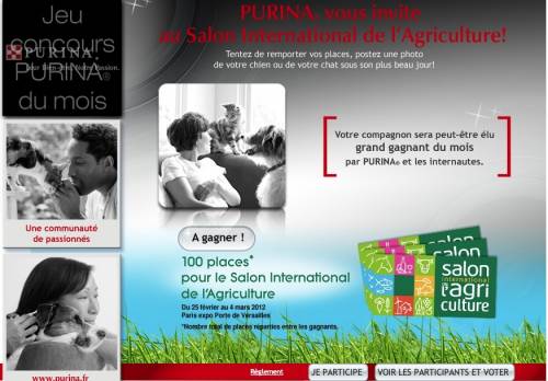 gagner 100 places gratuites salon agriculture 2012 avec le jeu-concours photo purina