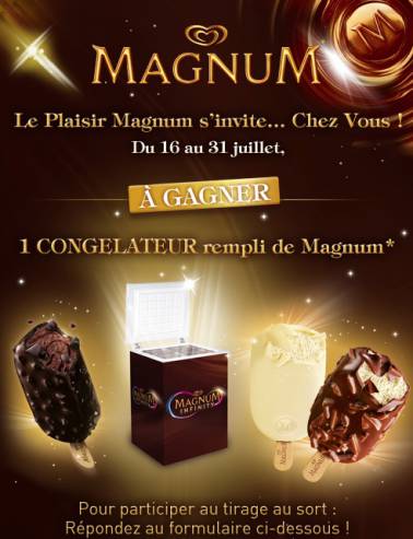gagner 300 glaces magnum gratuites pendant tout l'été 2012