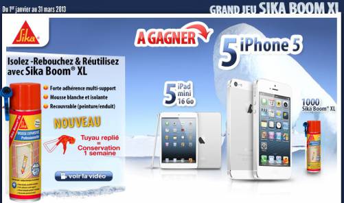 jeu-concours sika pour gagner 5 iphone 5 ipad mini