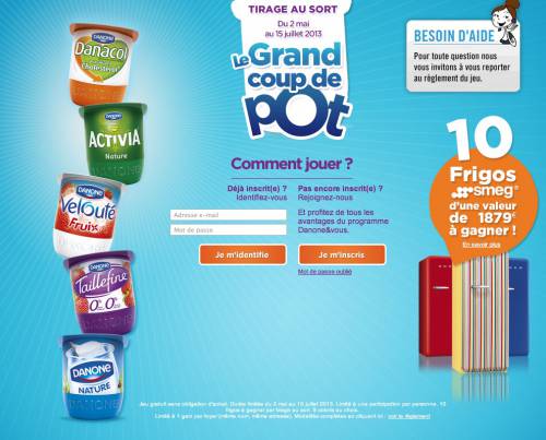 jeu danone le grand coup de pot sur danone