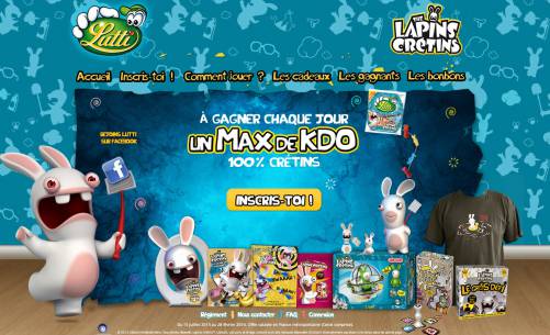jeu lutti lapins crétins pour gagner des cadeaux gratuits