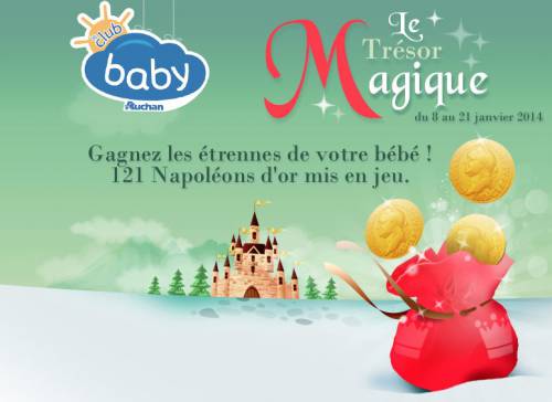 jeu club baby auchan : gagner 121 pièces napoléons en or pour les étrennes de bébé